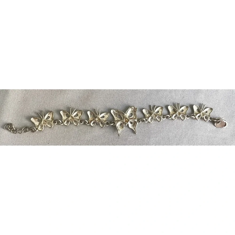 Kids' Sterling Silver 925 Butterfly Link Bracelet 6